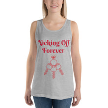 Load image into Gallery viewer, Kicking Off Forever Unisex Tank Top - Red Lettering