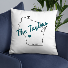 Load image into Gallery viewer, Last Name + Polka Dots Pillow