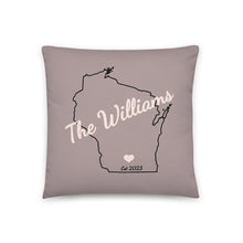 Load image into Gallery viewer, Last Name Pillow - Color Background