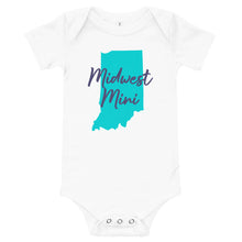 Load image into Gallery viewer, Midwest Mini One Piece - Multiple Fabric Colors & Custom Font Colors (18m-24m)