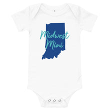Load image into Gallery viewer, Midwest Mini One Piece - Multiple Fabric Colors and Custom Font Colors (12m-18m)