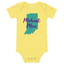 Load image into Gallery viewer, Midwest Mini One Piece - Multiple Fabric Colors & Custom Font Colors (3m-6m)