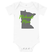 Load image into Gallery viewer, Midwest Mini One Piece - Multiple Fabric Colors & Custom Font Colors (3m-6m)