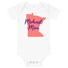 Load image into Gallery viewer, Midwest Mini One Piece - Multiple Fabric Colors & Custom Font Colors (6m-12m)