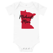 Load image into Gallery viewer, Midwest Mini One Piece - Multiple Fabric Colors & Custom Font Colors (18m-24m)