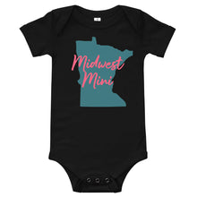 Load image into Gallery viewer, Midwest Mini One Piece - Multiple Fabric Colors and Custom Font Colors (12m-18m)