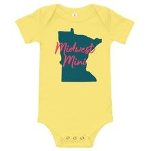 Load image into Gallery viewer, Midwest Mini One Piece - Multiple Fabric Colors and Custom Font Colors (12m-18m)