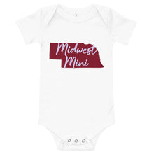 Load image into Gallery viewer, Midwest Mini One Piece - Multiple Fabric Colors & Custom Font Colors (6m-12m)