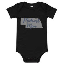 Load image into Gallery viewer, Midwest Mini One Piece - Multiple Fabric Colors & Custom Font Colors (18m-24m)