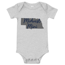 Load image into Gallery viewer, Midwest Mini One Piece - Multiple Fabric Colors & Custom Font Colors (18m-24m)