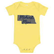 Load image into Gallery viewer, Midwest Mini One Piece - Multiple Fabric Colors & Custom Font Colors (18m-24m)