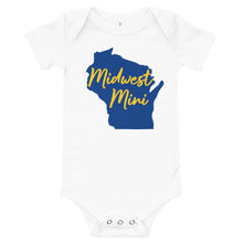 Load image into Gallery viewer, Midwest Mini One Piece - Multiple Fabric Colors and Custom Font Colors (12m-18m)