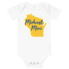 Load image into Gallery viewer, Midwest Mini One Piece - Multiple Fabric Colors & Custom Font Colors (18m-24m)