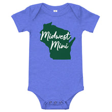 Load image into Gallery viewer, Midwest Mini One Piece - Multiple Fabric Colors & Custom Font Colors (6m-12m)