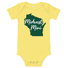 Load image into Gallery viewer, Midwest Mini One Piece - Multiple Fabric Colors & Custom Font Colors (6m-12m)