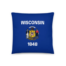 Load image into Gallery viewer, Wisconsin Flag Pillow
