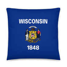Load image into Gallery viewer, Wisconsin Flag Pillow
