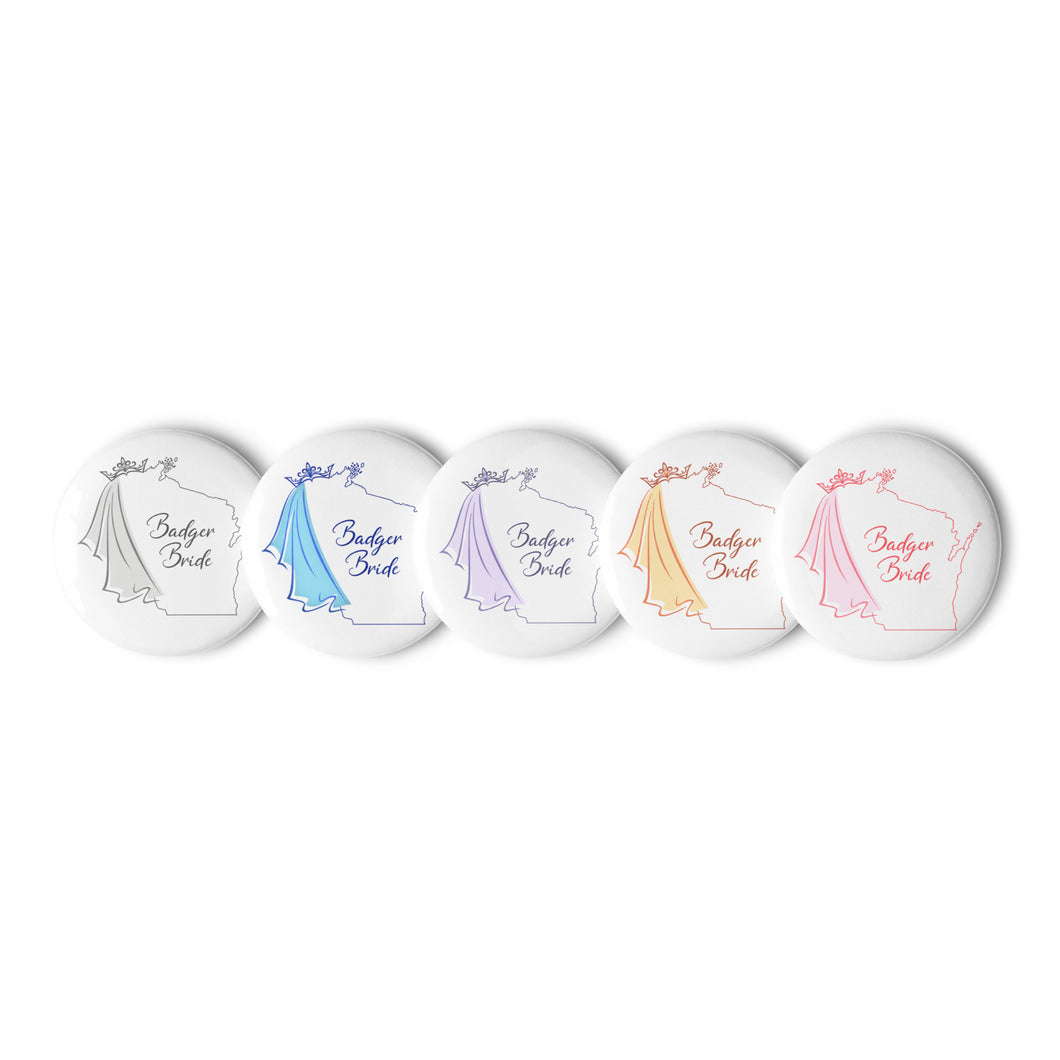Badger Bride Multicolor Buttons - Set of 5