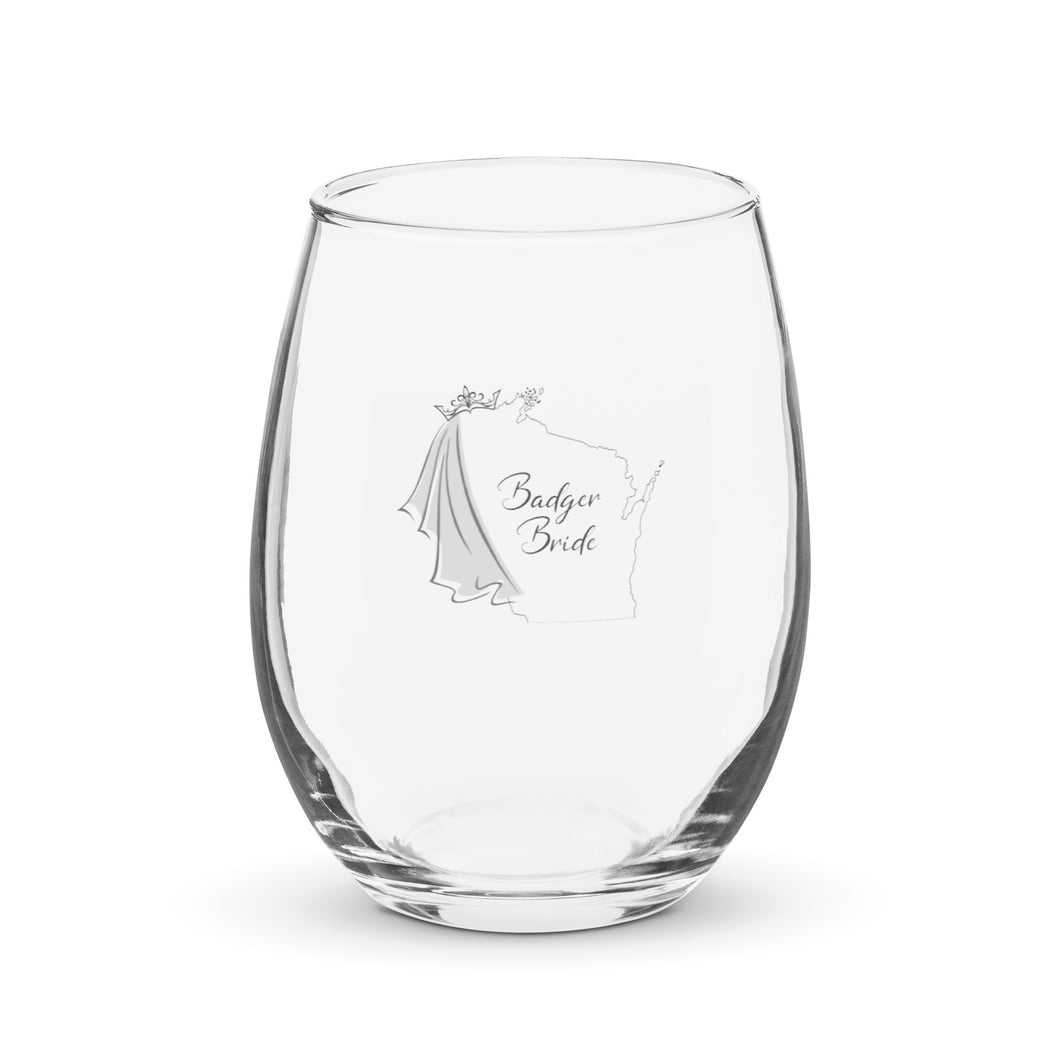 Badger Bride Stemless Wine Glass