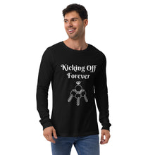 Load image into Gallery viewer, Kicking Off Forever Unisex Long Sleeve Tee - White Lettering

