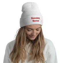 Load image into Gallery viewer, Badger Bride Cuffed Beanie - Red Embroidery
