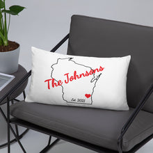 Load image into Gallery viewer, Last Name + Polka Dots Pillow
