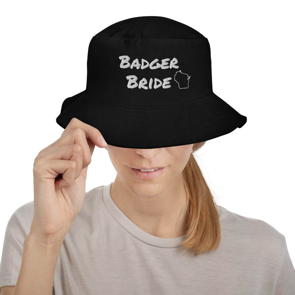 Badger Bride Bucket Hat - White Embroidery