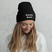 Load image into Gallery viewer, Badger Bride Cuffed Beanie - White Embroidery
