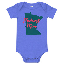 Load image into Gallery viewer, Midwest Mini One Piece - Multiple Fabric Colors and Custom Font Colors (12m-18m)
