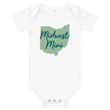 Load image into Gallery viewer, Midwest Mini One Piece - Multiple Fabric Colors and Custom Font Colors (12m-18m)
