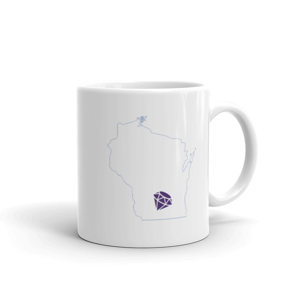 Badger Bride Tribe Mug - With Customized Location in Blue